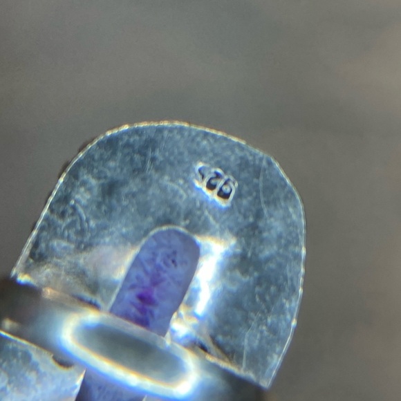 Vintage Solar Quartz Beads, Blue Pink and Gray Colored necklace, Ring & Earrings - Picture 11 of 12